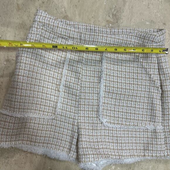 Shorts for Women High Waist Plaid Pattern Tweed Wide Leg Shorts Size M - Picture 7 of 8